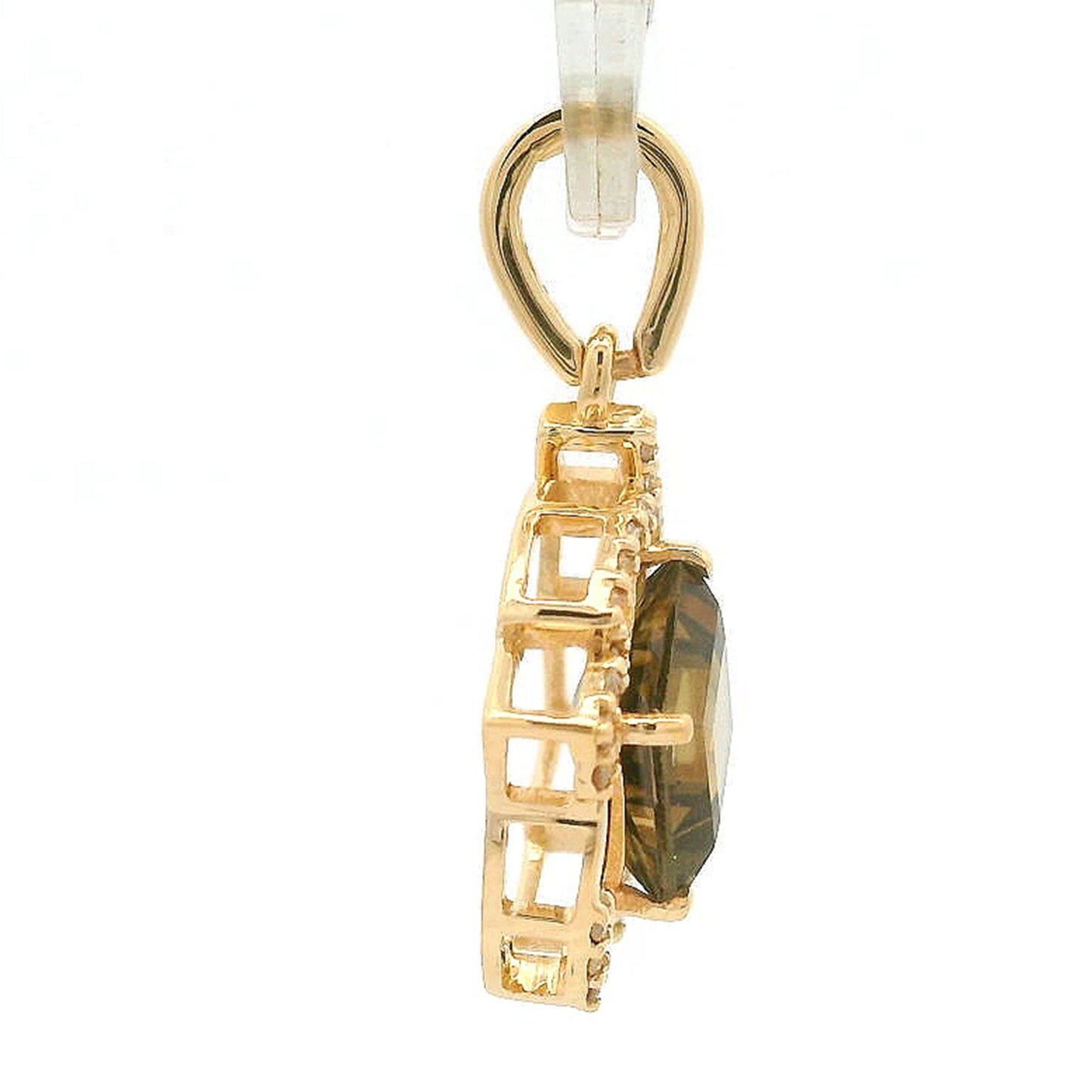 1.19 Ct Square Tourmaline 14K Gold Pendant