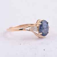1.70 Ct Oval Natural Sapphire 14K Gold Ring