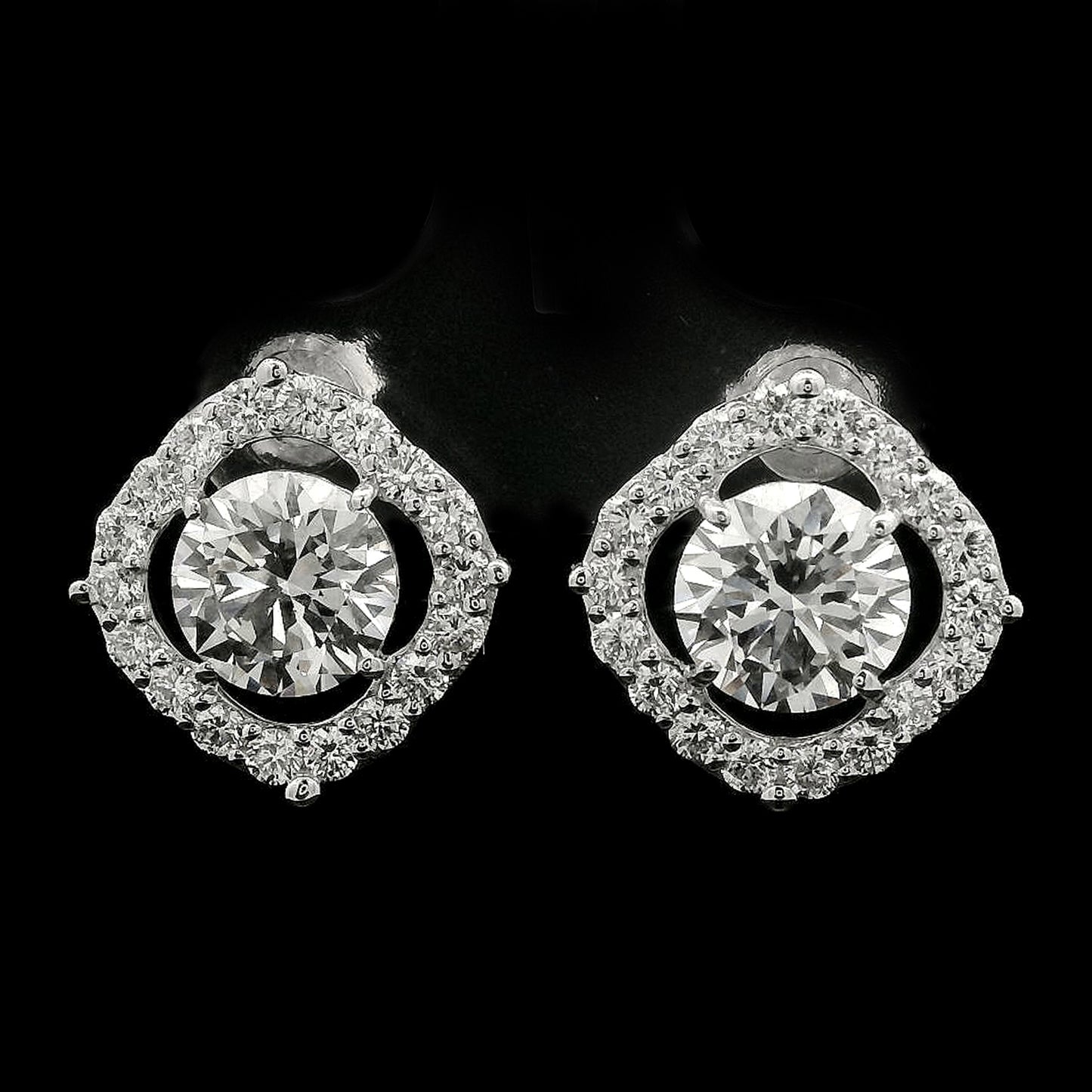 4.06 Carats Lab Grown Diamond 14K Gold Earrings