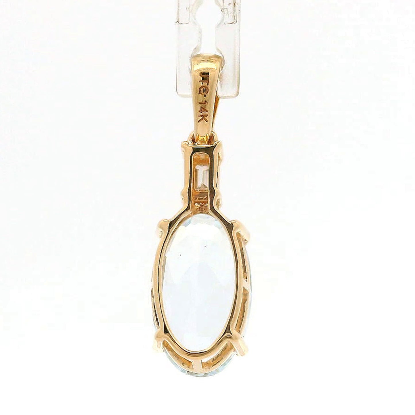 2.78 Ct Oval Aquamarine 14K Gold Pendant