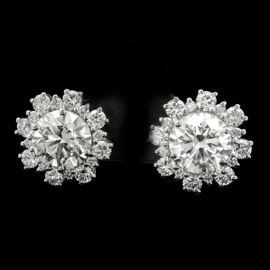 4.30 Carats Lab Grown Diamond 14K Gold Earrings