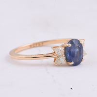 1.51 Ct Oval Natural Sapphire 14K Gold Ring