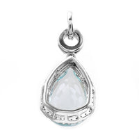 2.92 Ct Pear Mixed Cut Natural Aquamarine 950 Platinum Pendant