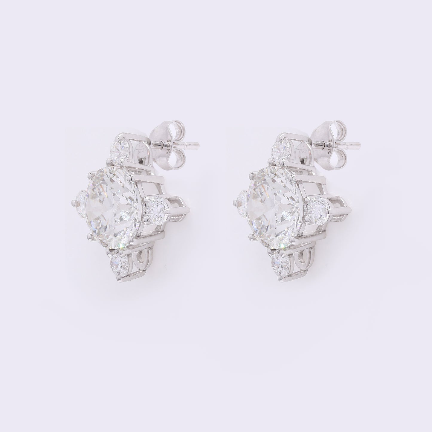 3.84 Carats Lab Grown Diamond 14K Gold Earrings