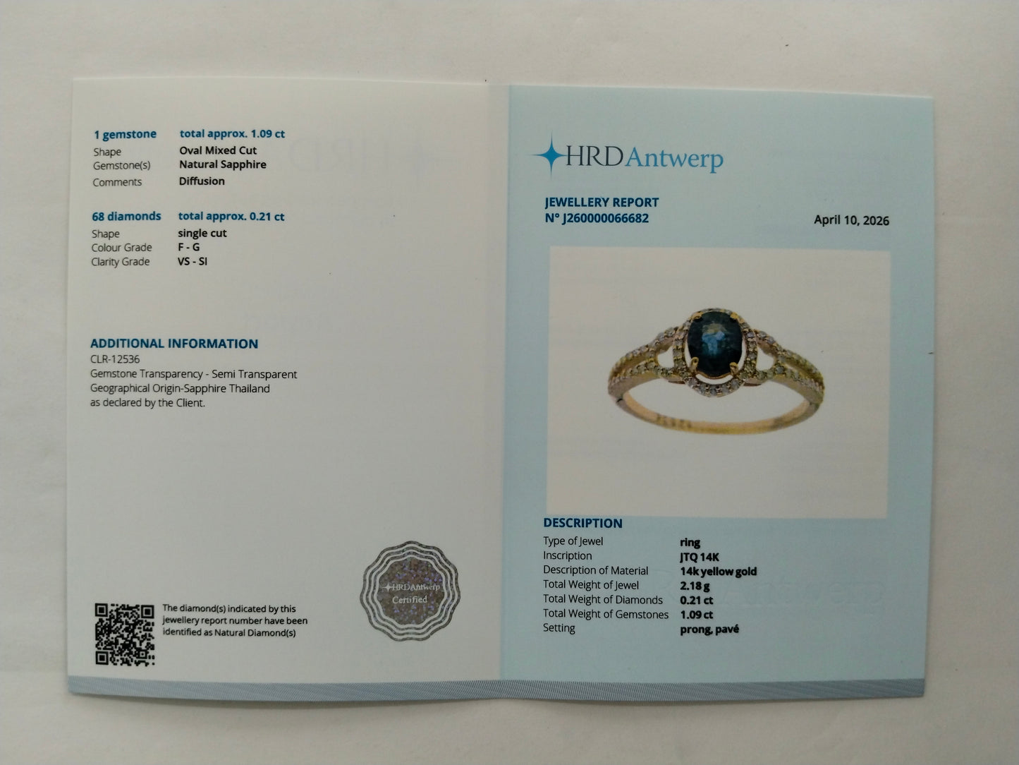 1.30 Ct Oval Mixed Cut Natural Sapphire 14K Gold Ring
