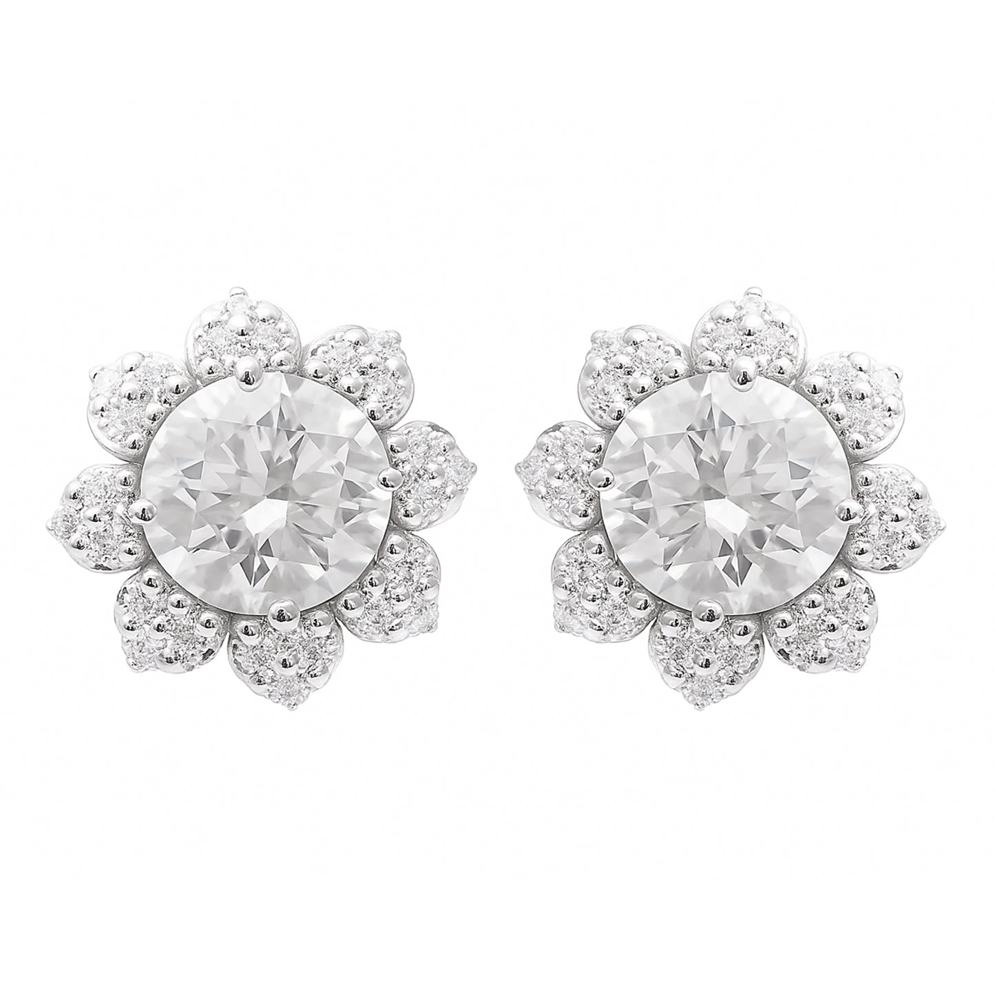 3.77 Carats Lab Grown Diamond 14K Gold Earrings