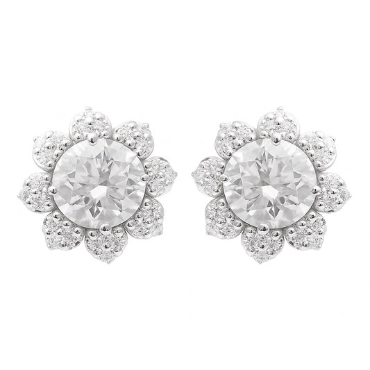 3.77 Carats Lab Grown Diamond 14K Gold Earrings