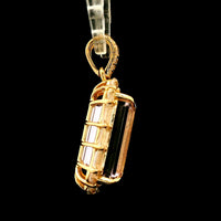6.36 Ct Octagon Kunzite 14K Gold Pendant