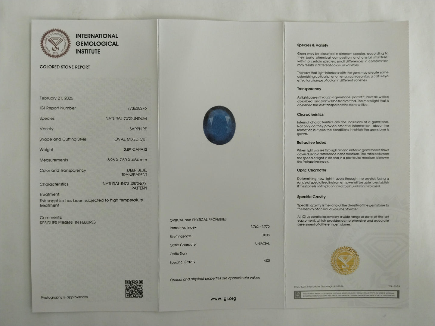 2.89 Natural Corundum Sapphire Oval Mixed Cut Gemstone