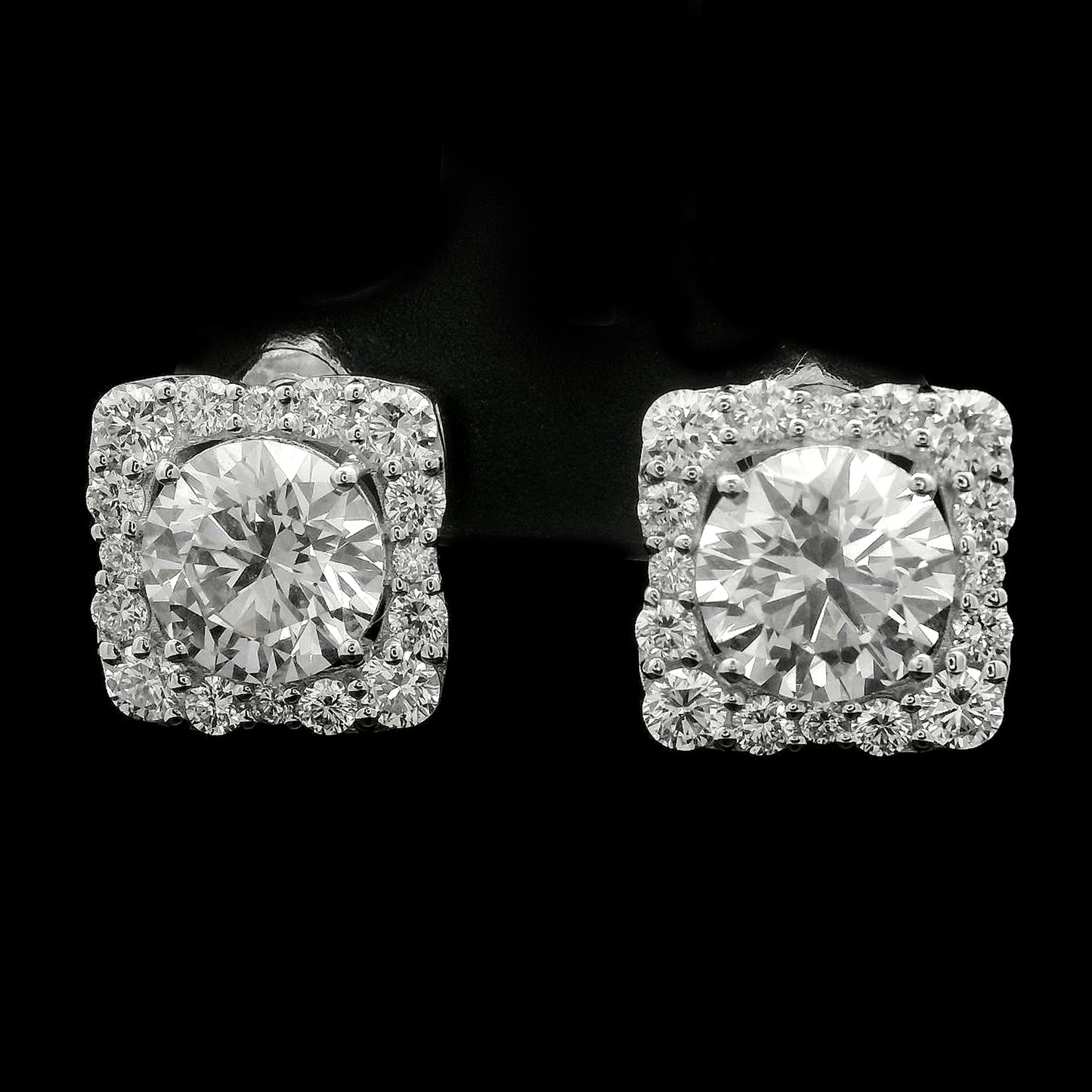 4.16 Carats Lab Grown Diamond 14K Gold Earrings