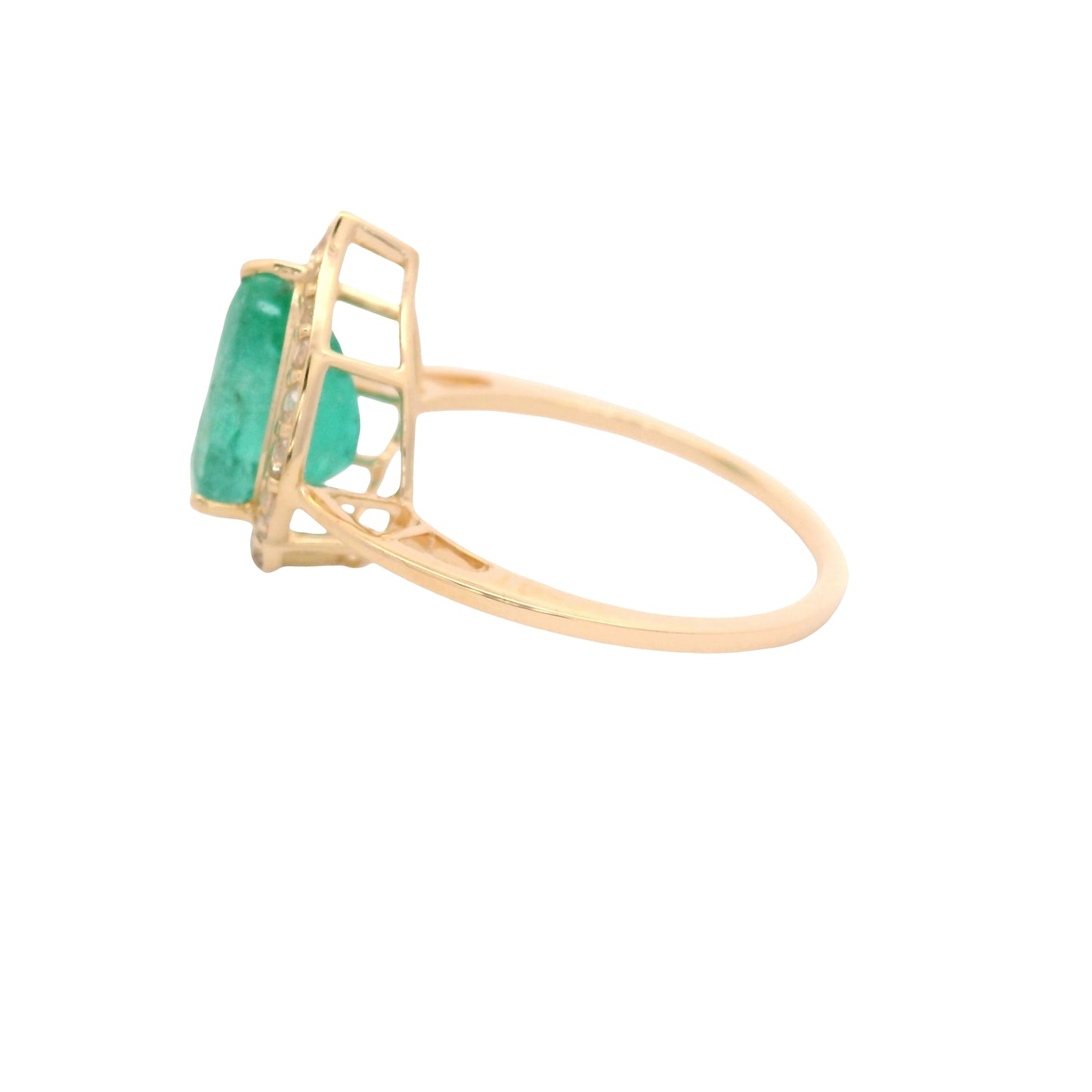 2.36 Ct Pear Emerald 14K Gold Ring
