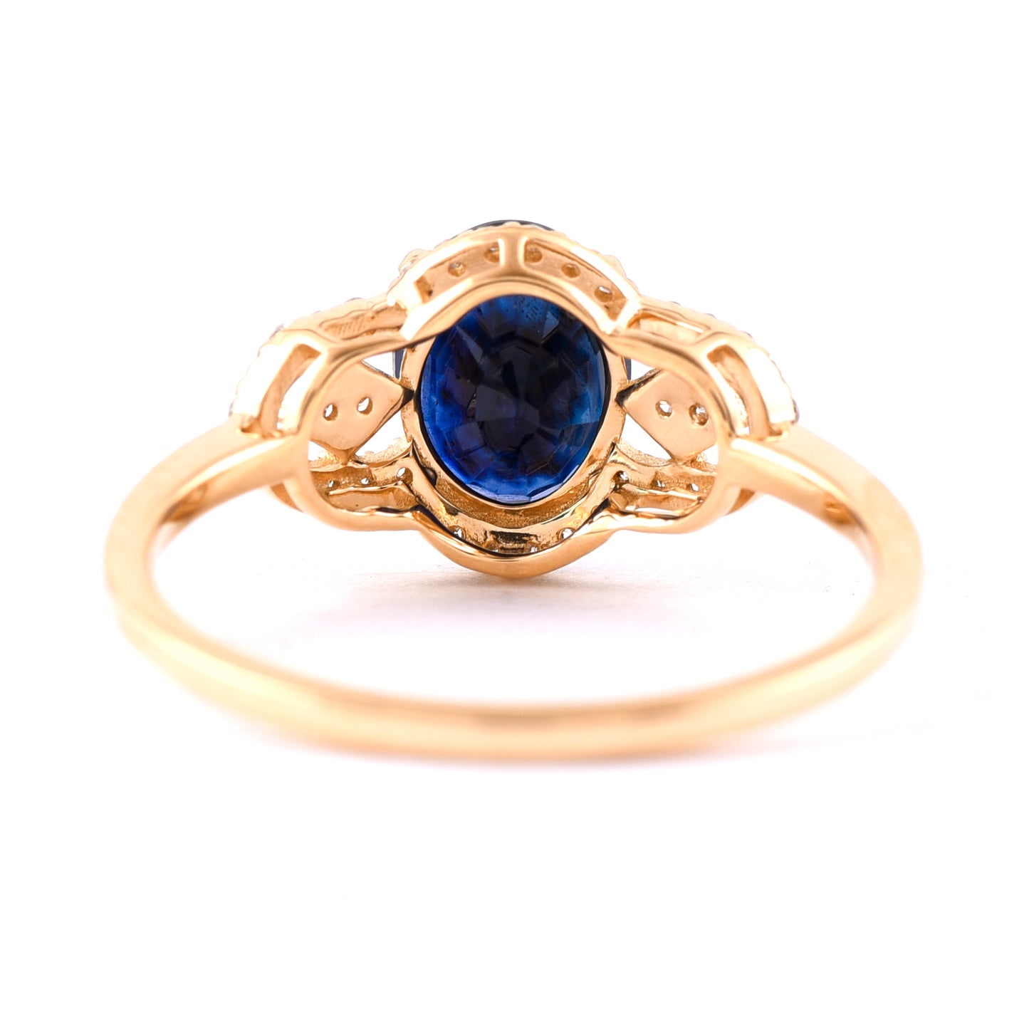 1.94 Ct Oval Mixed Cut Natural Sapphire 14K Gold Ring