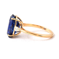 8.31 Ct Oval Blue Sapphire 18K Gold Ring