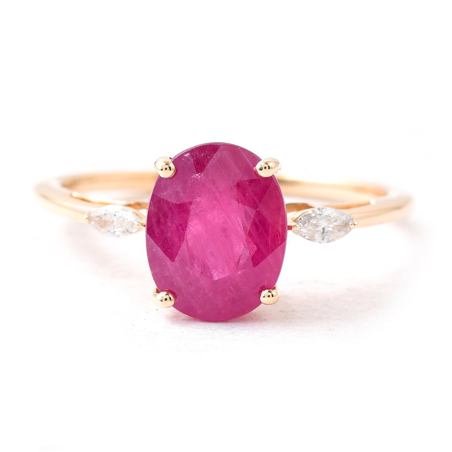 2.84 Ct Oval Ruby 14K Gold Ring