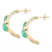 11.29 Ct Oval Emerald 14K Gold Earrings
