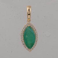 1.47 Ct Marquise Emerald 9K Gold Pendant