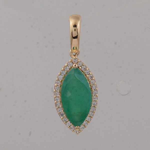 1.47 Ct Marquise Emerald 9K Gold Pendant