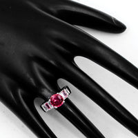 3.26 Ct Created Glass Cz 925 Sterling Silver Ring