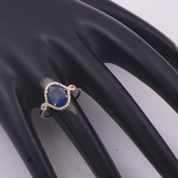 2.33 Ct Oval Mixed Cut Natural Sapphire 14K Gold Ring