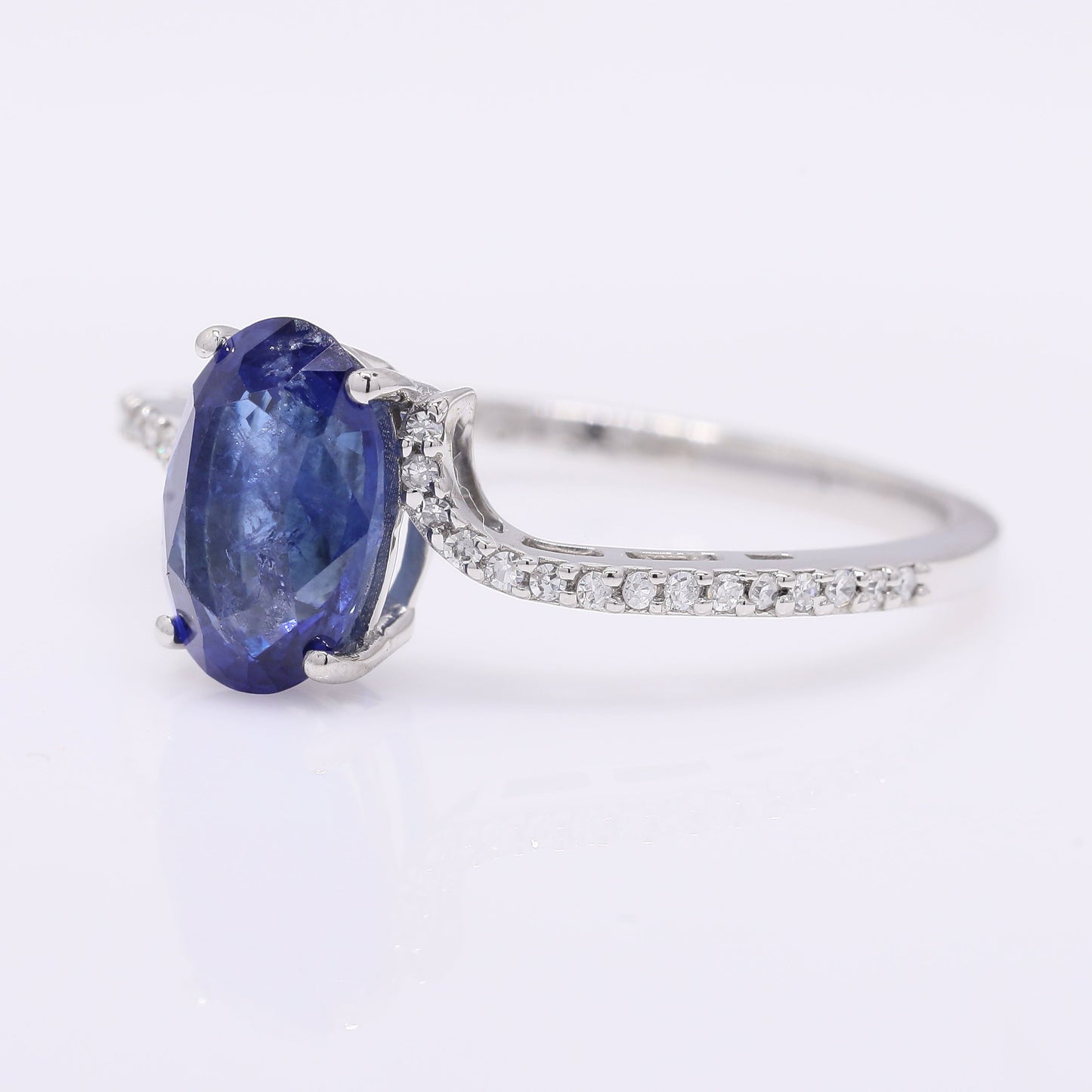 2.08 Ct Oval Mixed Cut Natural Sapphire 950 Platinum Ring