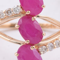 2.42 Ct Oval Natural Ruby 14K Gold Ring