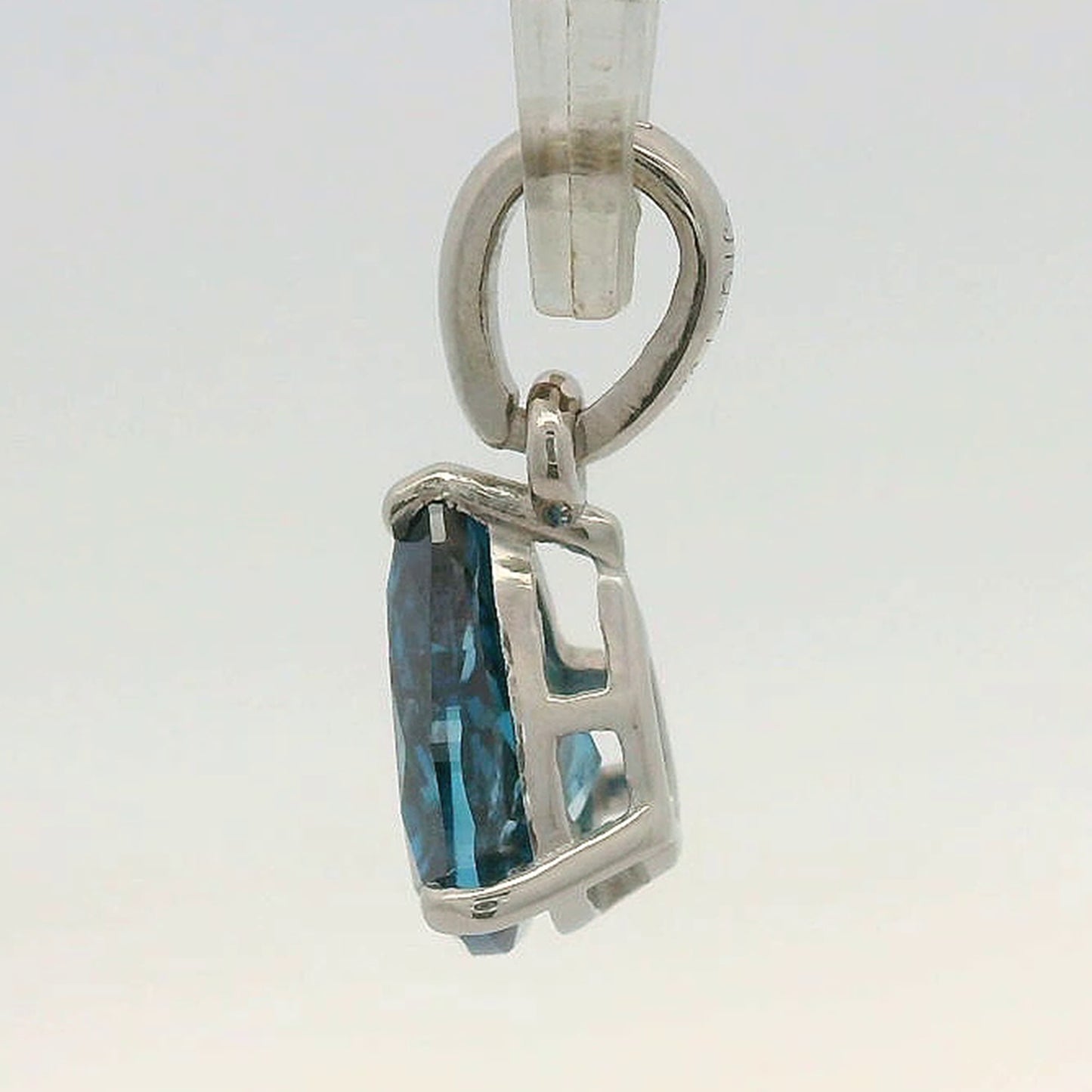 1.04 Ct Pear Blue Diamond 950 Platinum Pendant