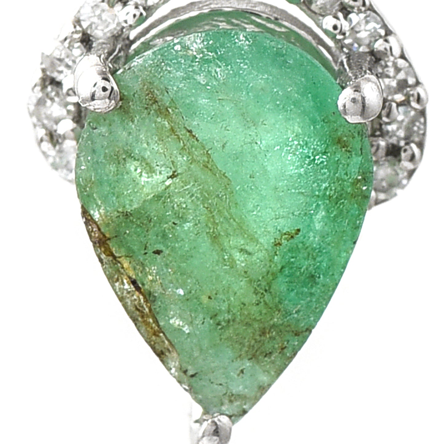 1.12 Ct Pear Emerald 950 Platinum Pendant
