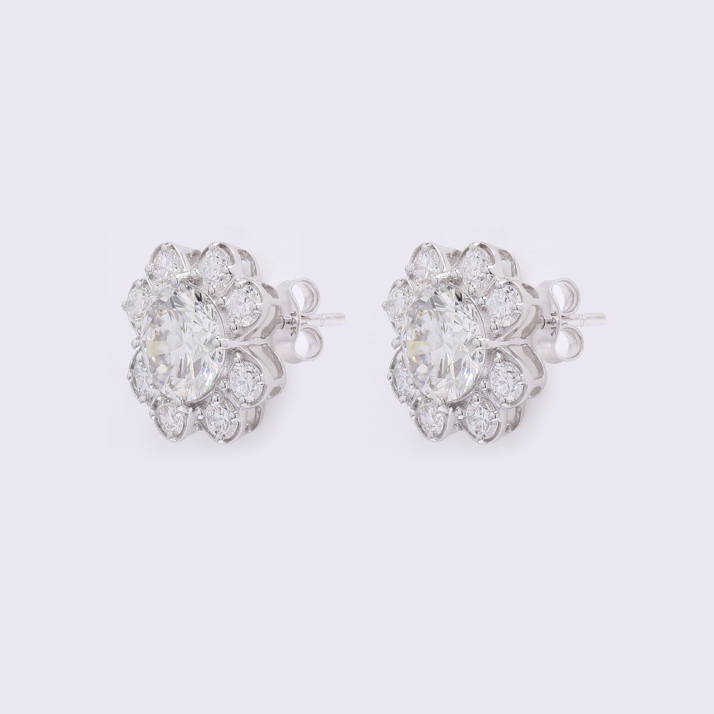 4.03 Carats Lab Grown Diamond 14K Gold Earrings