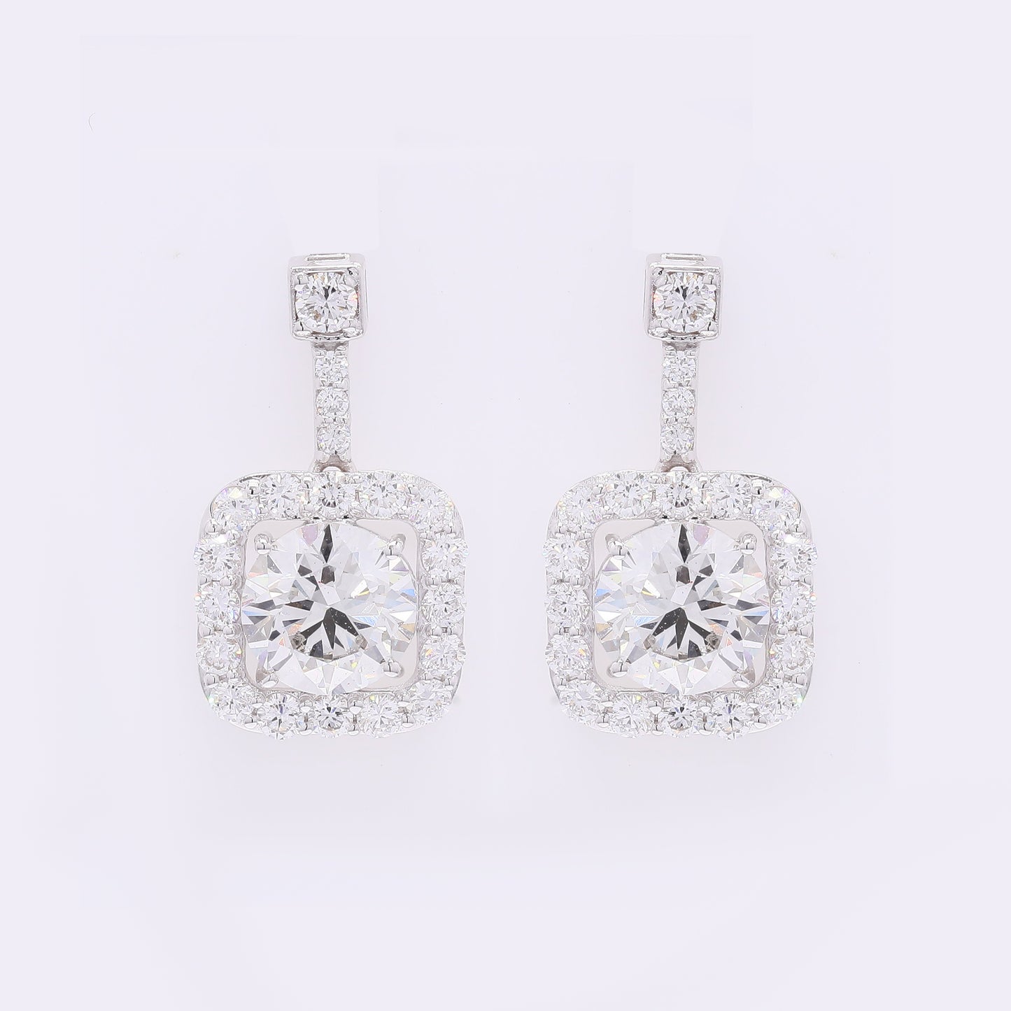 4.37 Carats Lab Grown Diamond 14K Gold Earrings