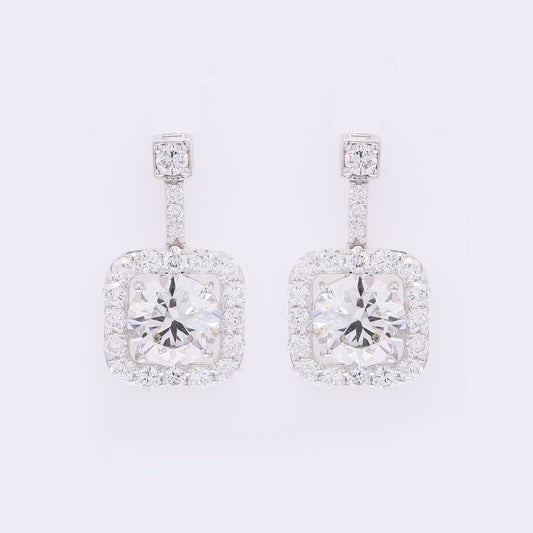 4.37 Carats Lab Grown Diamond 14K Gold Earrings