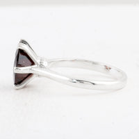 3.99 Ct Round Garnet 925 Sterling Silver Ring