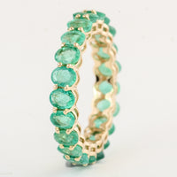 3.57 Ct Oval Mixed Cut Natural Beryl Emerald 14K Gold Ring