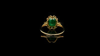 3.08 Ct Octagon Natural Emerald 14K Gold Ring
