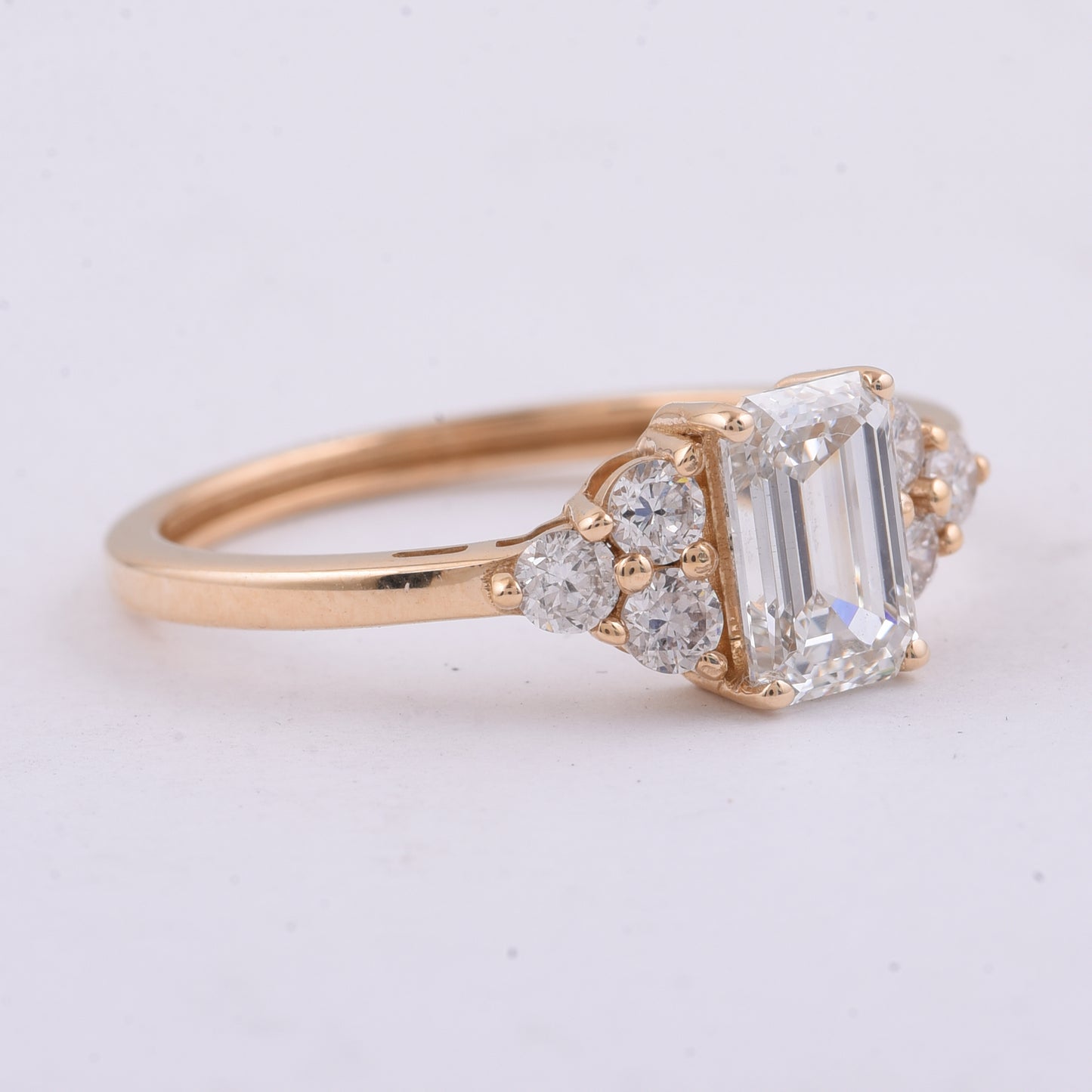 1.31 Ct Octagon Lab Grown Diamond 14K Gold Ring