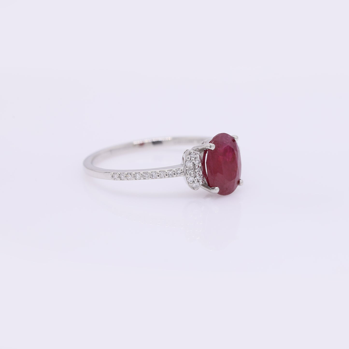 1.54 Ct Oval Mixed Cut Natural Ruby 950 Platinum Ring