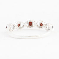 0.60 Ct Round Garnet 925 Sterling Silver Ring