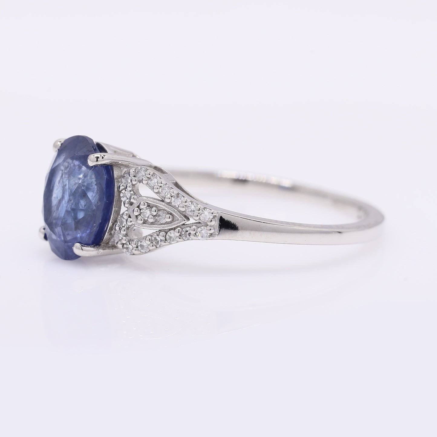 2.20 Ct Oval Mixed Cut Natural Sapphire 950 Platinum Ring