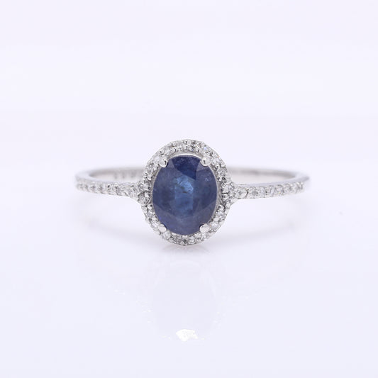 1.25 Ct Oval Mixed Cut Natural Sapphire 950 Platinum Ring