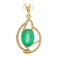 1.54 Ct Oval Emerald 14K Gold Pendant