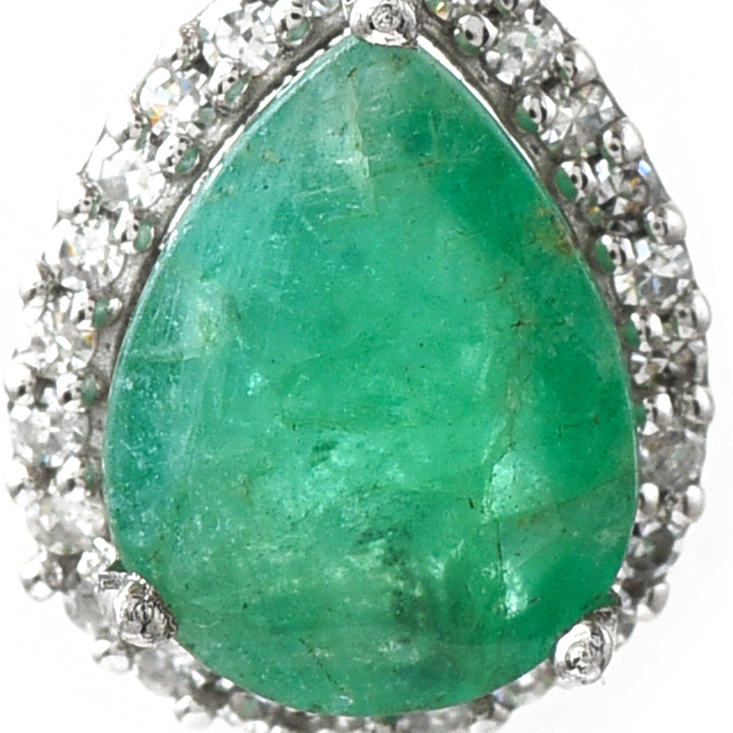 1.05 Ct Pear Emerald 950 Platinum Pendant