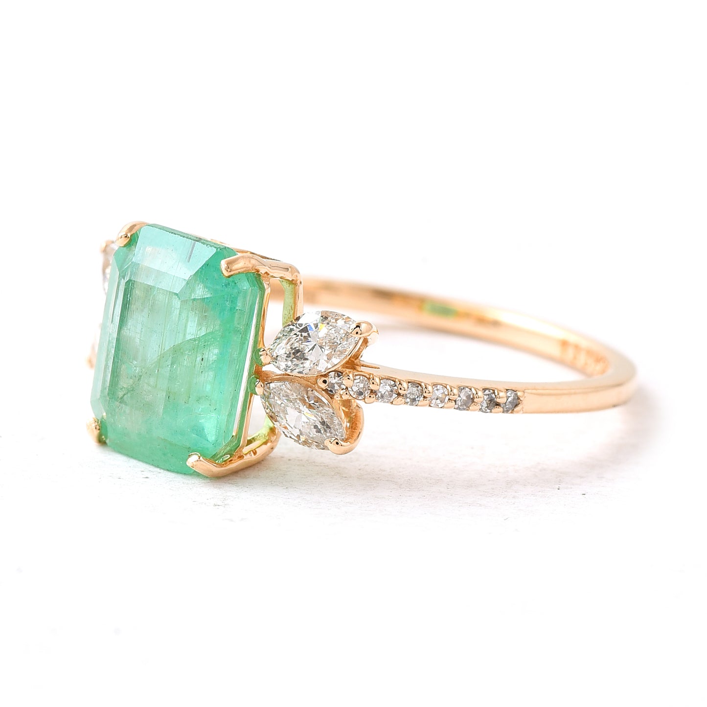 2.40 Ct Octagon Emerald 14K Gold Ring