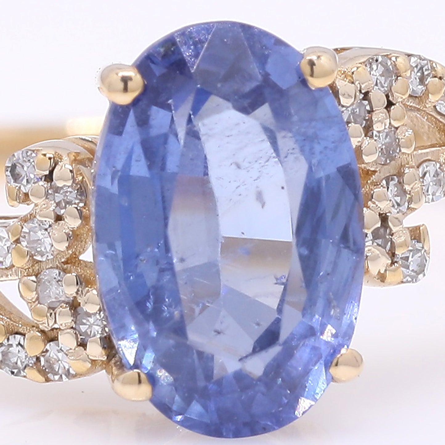 2.08 Ct Oval Mixed Cut Natural Sapphire 14K Gold Ring