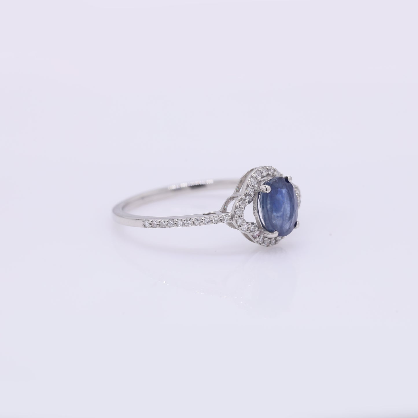 1.27 Ct Oval Mixed Cut Natural Sapphire 950 Platinum Ring