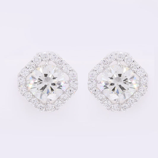 4.56 Carats Lab Grown Diamond 14K Gold Earrings