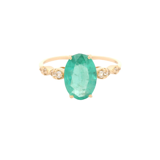 1.74 Ct Oval Emerald 14K Gold Ring
