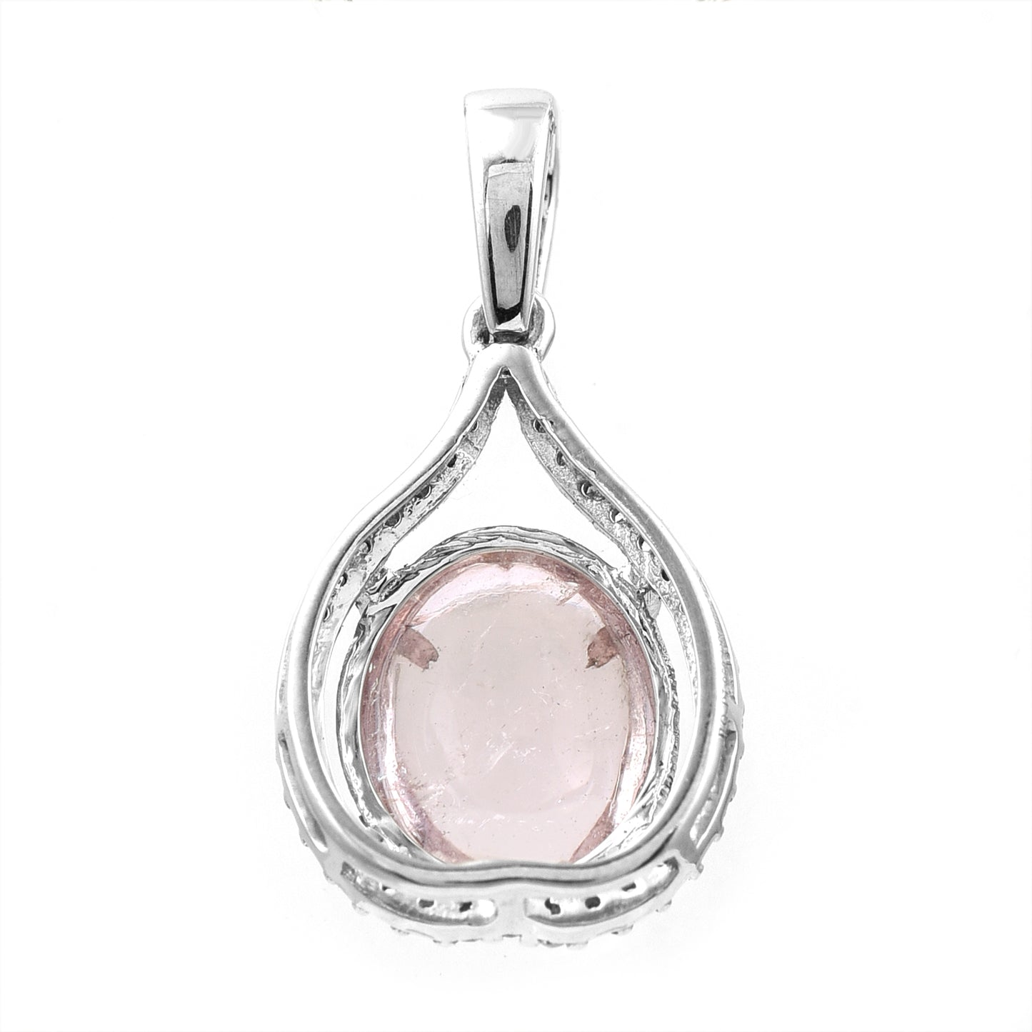 2.74 Ct Oval Cabochon Cut Natural Tourmaline 950 Platinum Pendant