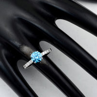 1.49 Carats Blue Lab Grown Diamond 14K Gold Ring