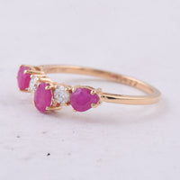1.14 Ct Pear Natural Ruby 14K Gold Ring