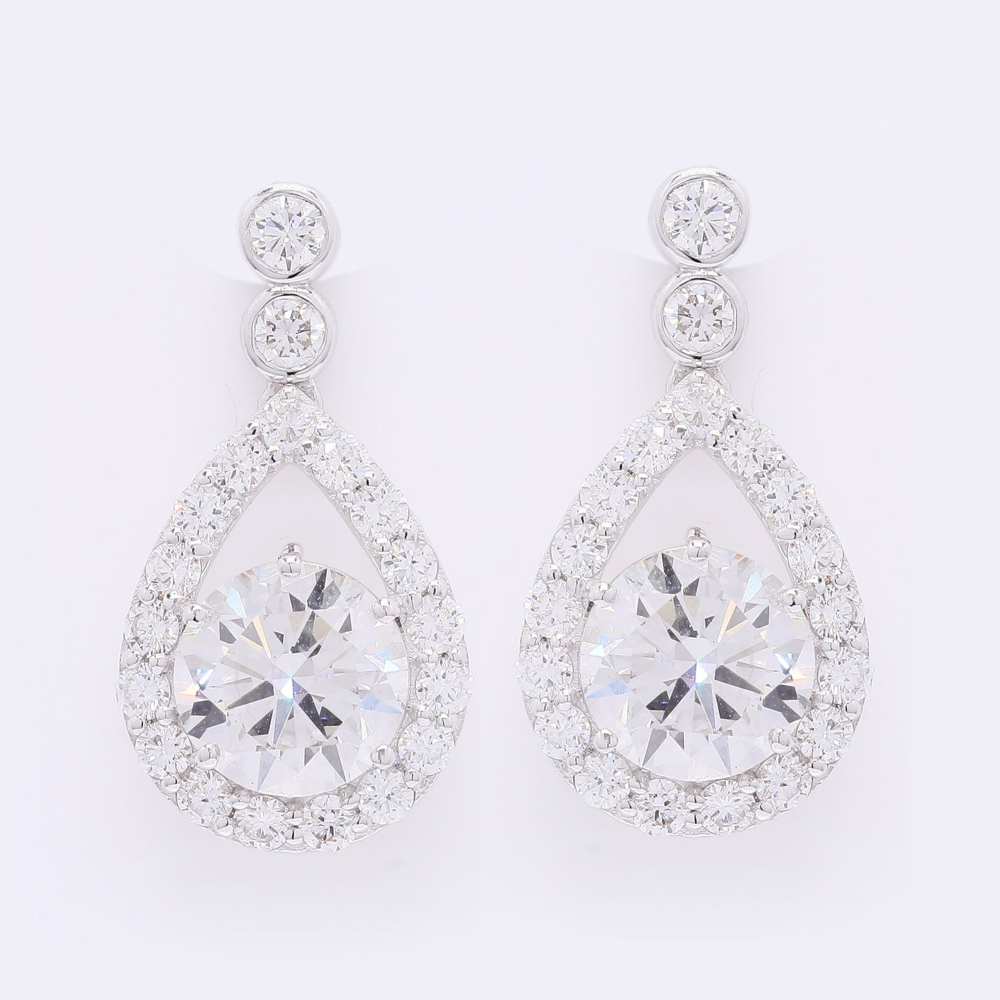4.29 Carats Lab Grown Diamond 14K Gold Earrings