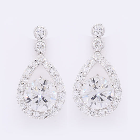 4.29 Carats Lab Grown Diamond 14K Gold Earrings